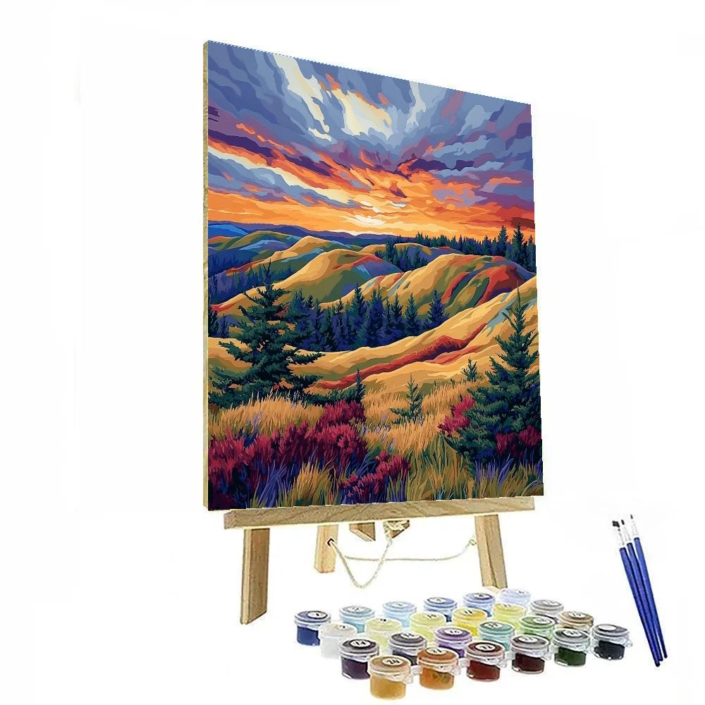 Frederick Varley Inspired Ember Dusk Across Windscarred Ridge Paint by numbers kits