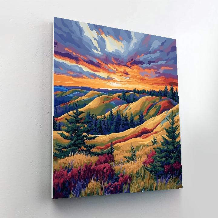 Frederick Varley Inspired Ember Dusk Across Windscarred Ridge Paint by numbers kits