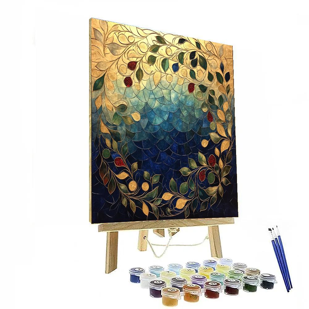 Gustav Klimt Inspired Celestial Orchard Of Patterns paint by numbers