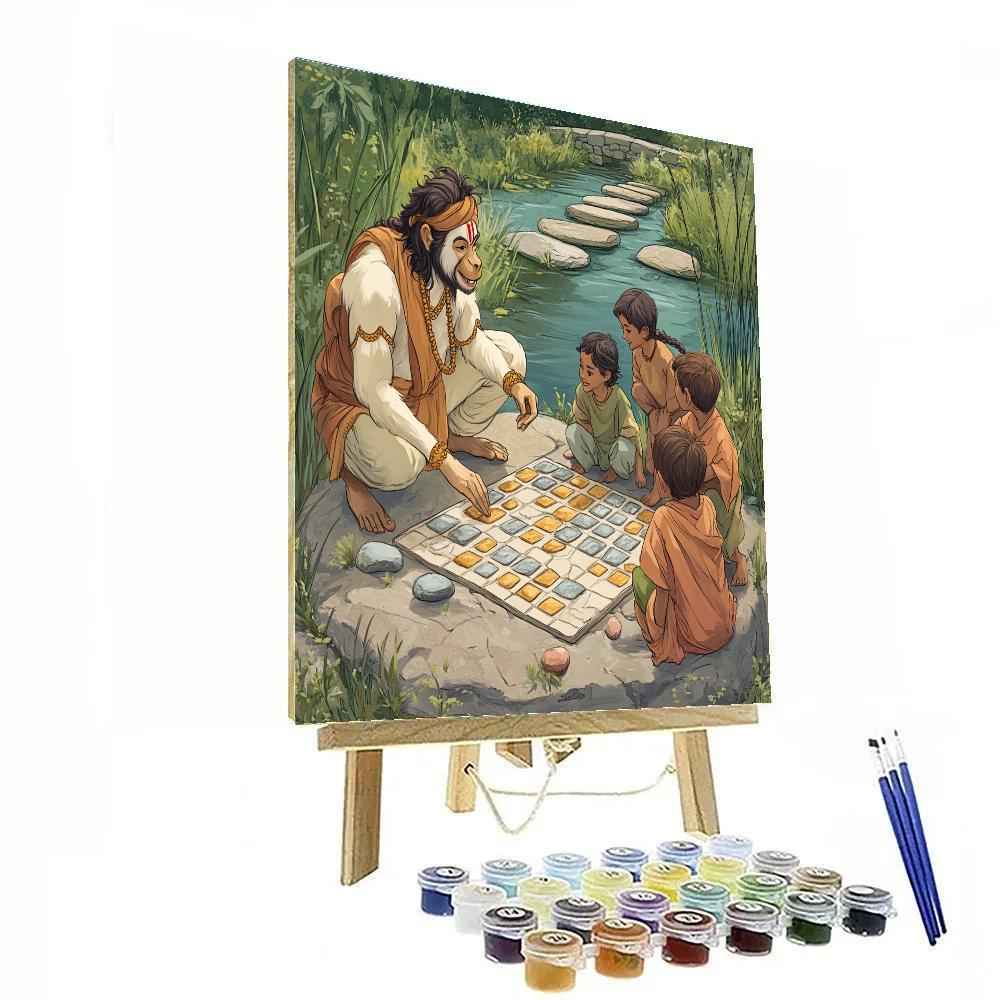 Hanuman Riverstone Game Match DIY paint by numbers
