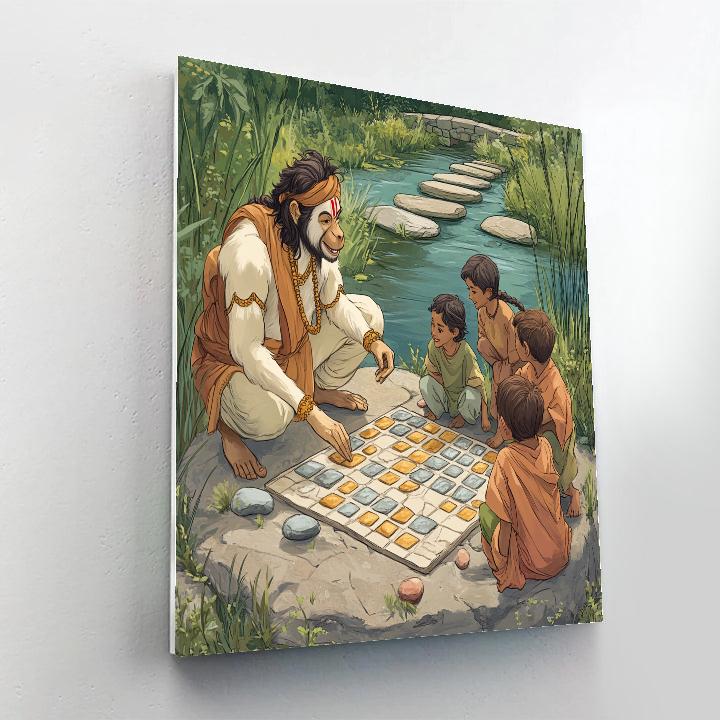 Hanuman Riverstone Game Match DIY paint by numbers