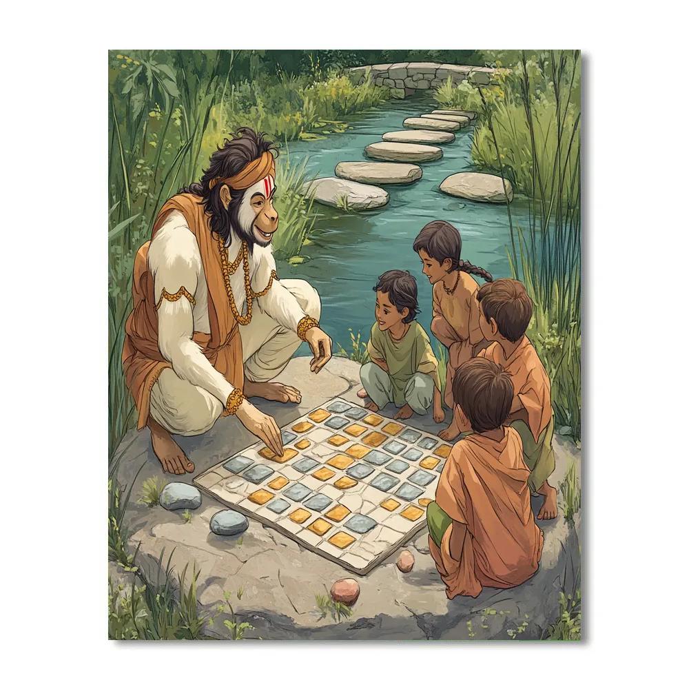 Hanuman Riverstone Game Match DIY paint by numbers