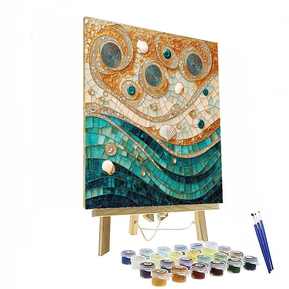 Gustav Klimt Inspired Tides Of Eternal Mosaic paint by numbers