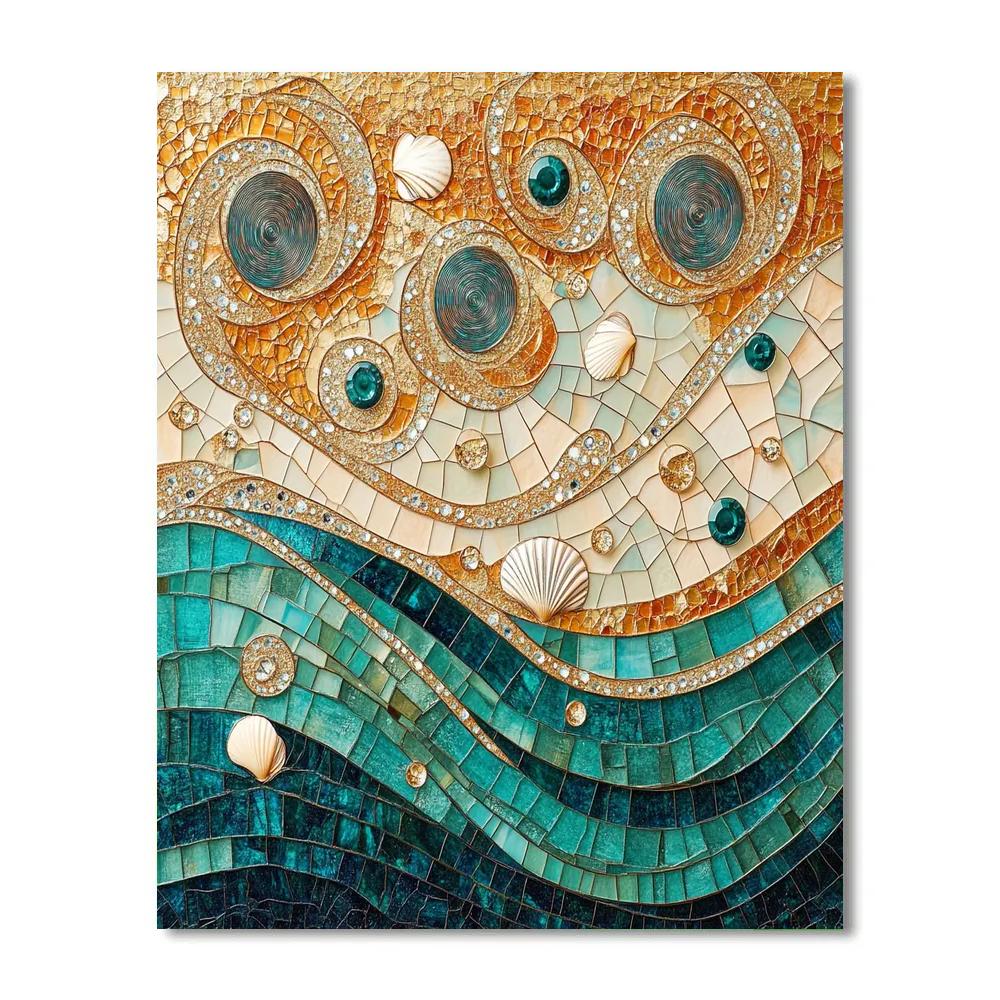 Gustav Klimt Inspired Tides Of Eternal Mosaic paint by numbers
