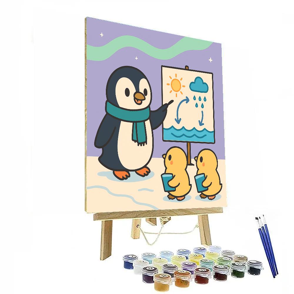 Aurora Penguin Science Camp Painting by numbers kit