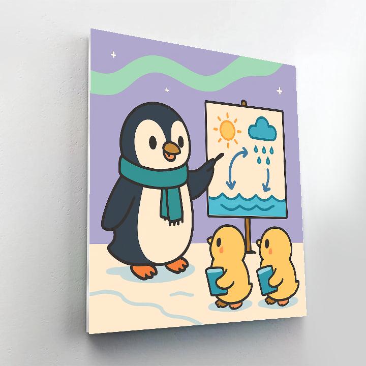 Aurora Penguin Science Camp Painting by numbers kit