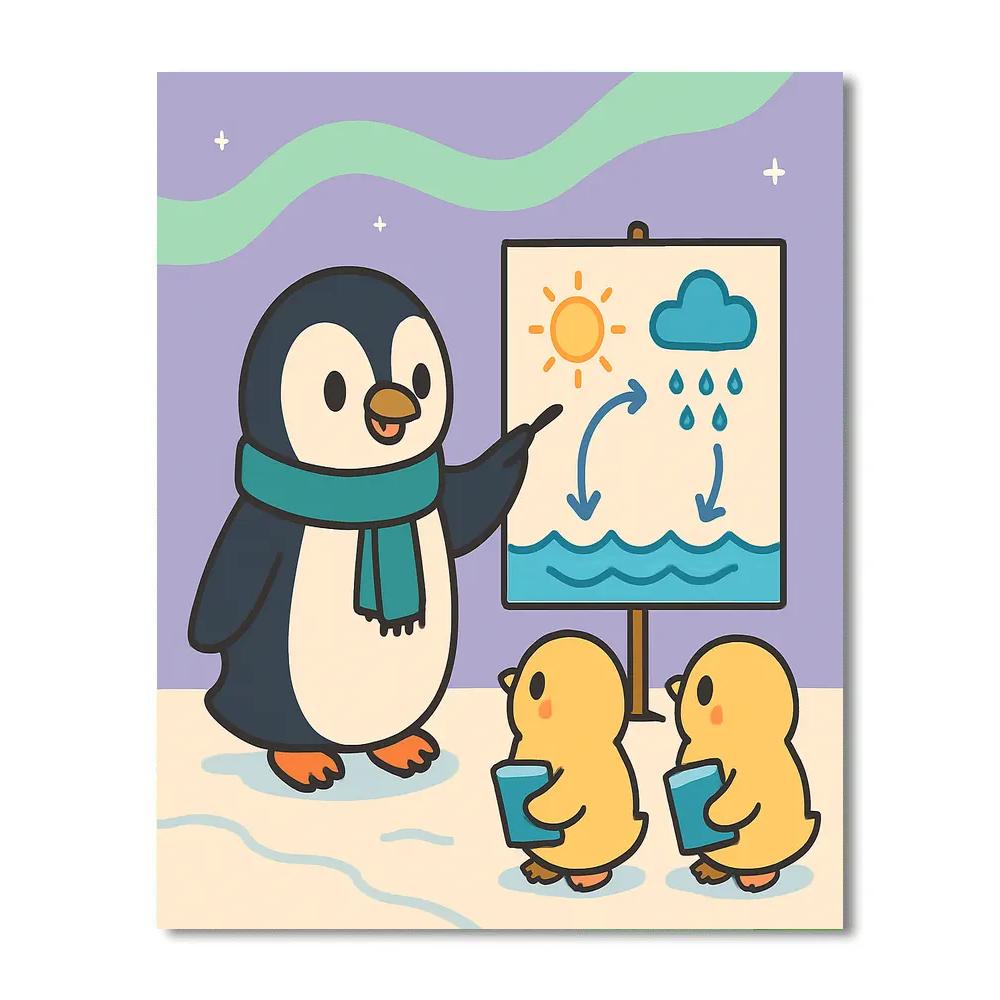 Aurora Penguin Science Camp Painting by numbers kit