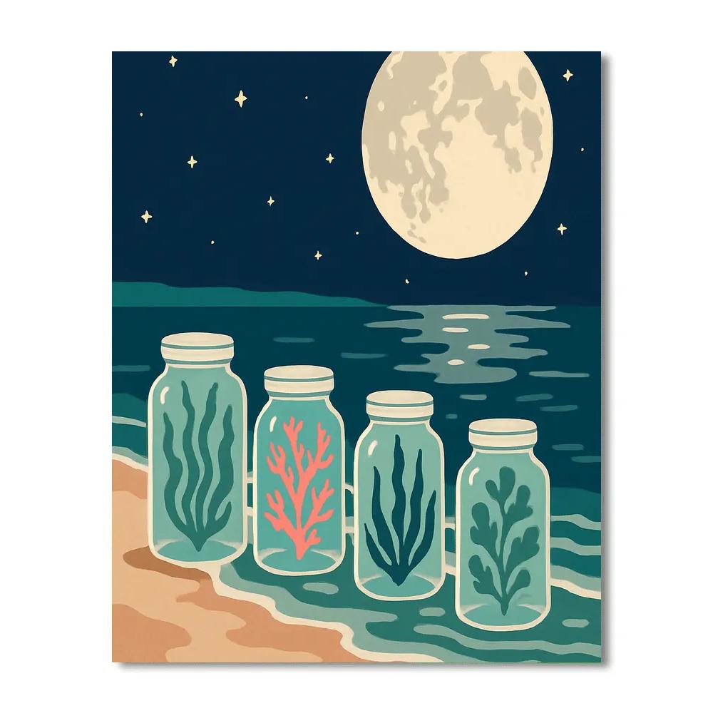 Tidal Herbarium Under The Moon Painting by numbers kit