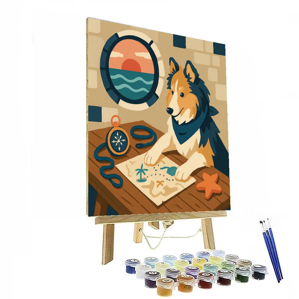 Lighthouse Mapmaker Dog Adventure paint by numbers