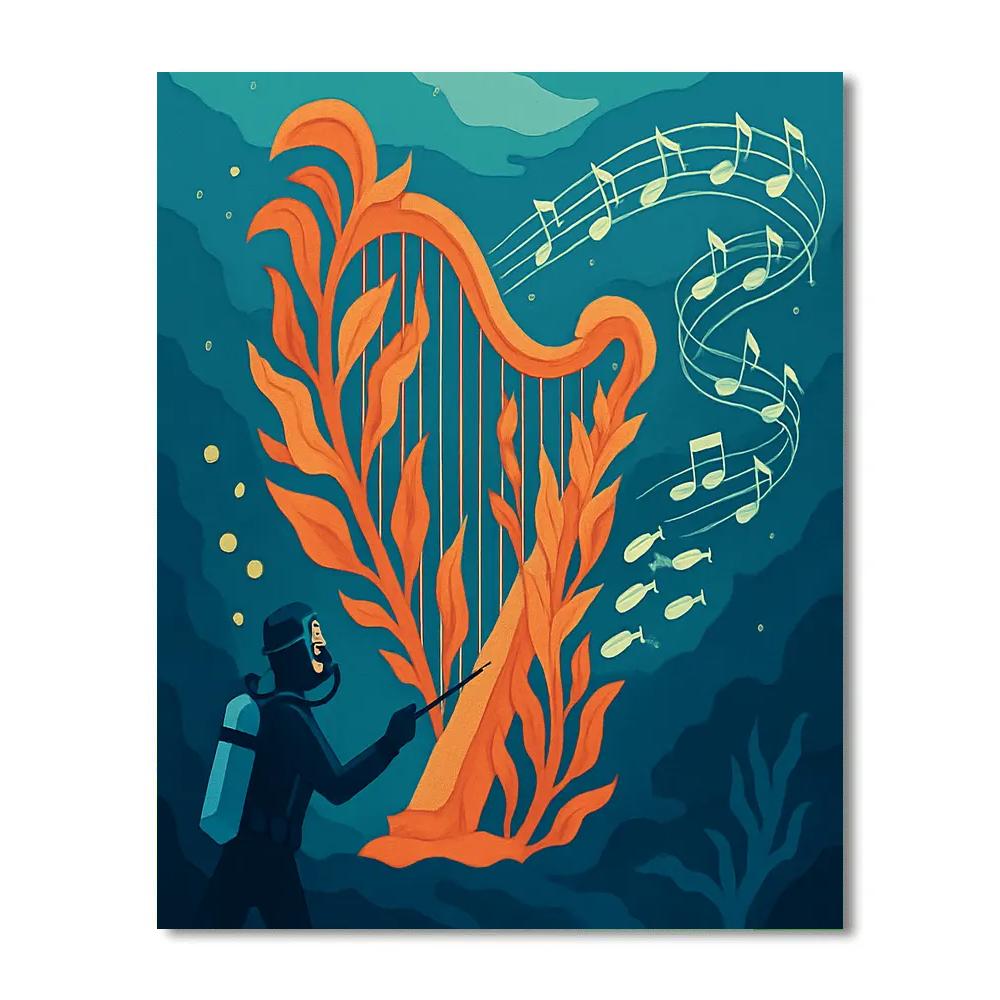 Music Kelp Harp Conductor Paint by numbers art