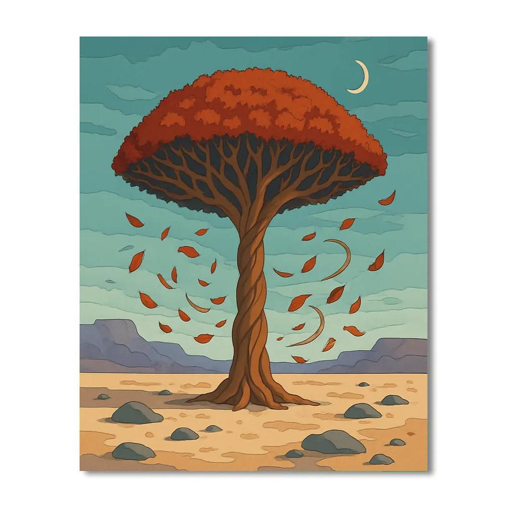 Copper Canopy Tree Mirage Paint by numbers art