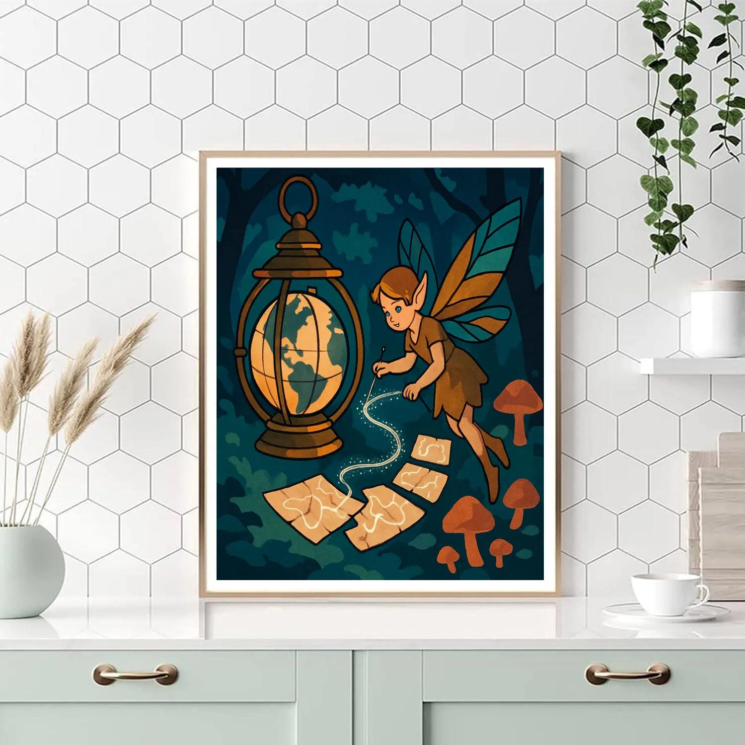 Clockwork Lantern Fairy Atlas Number painting
