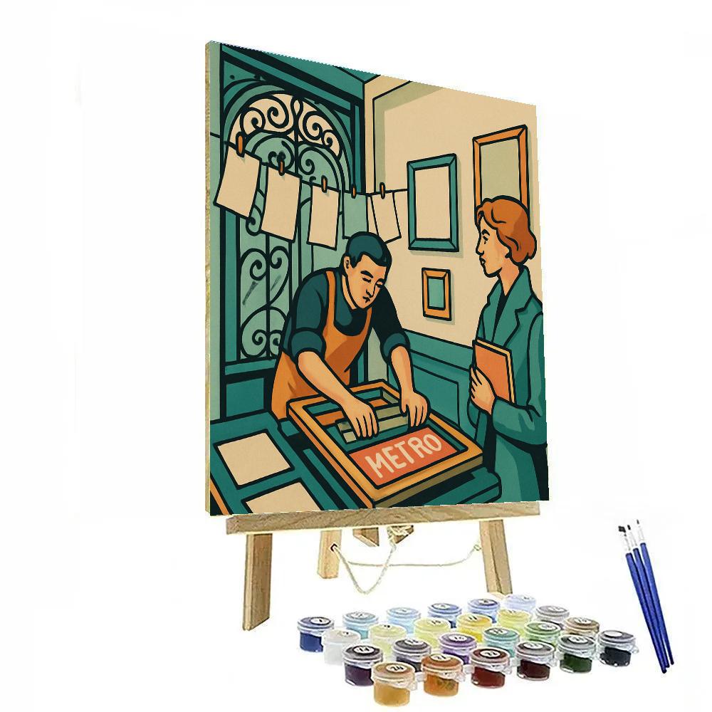 Metro Poster Workshop In Paris Painting by numbers kit