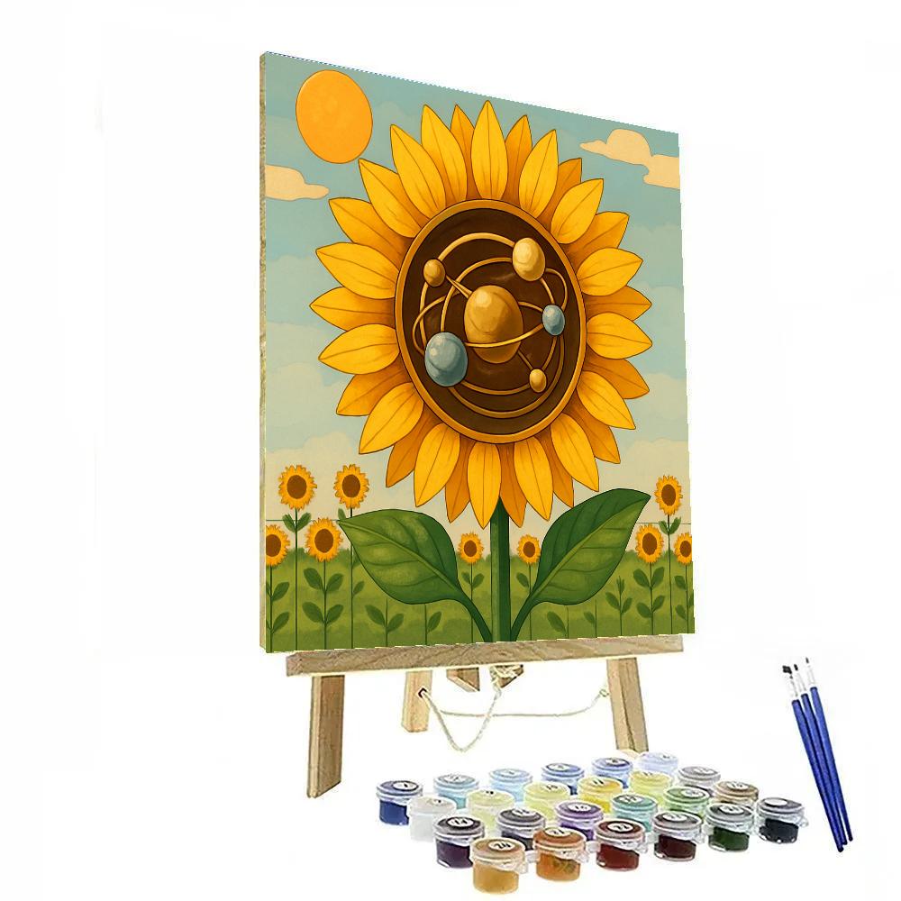 Clockwork Sunflower Orrery Garden Numbered painting kits