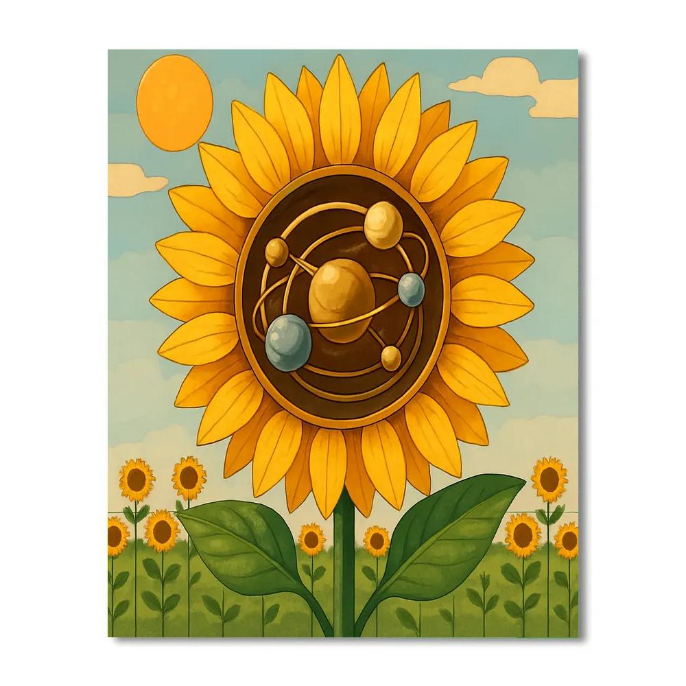 Clockwork Sunflower Orrery Garden Numbered painting kits