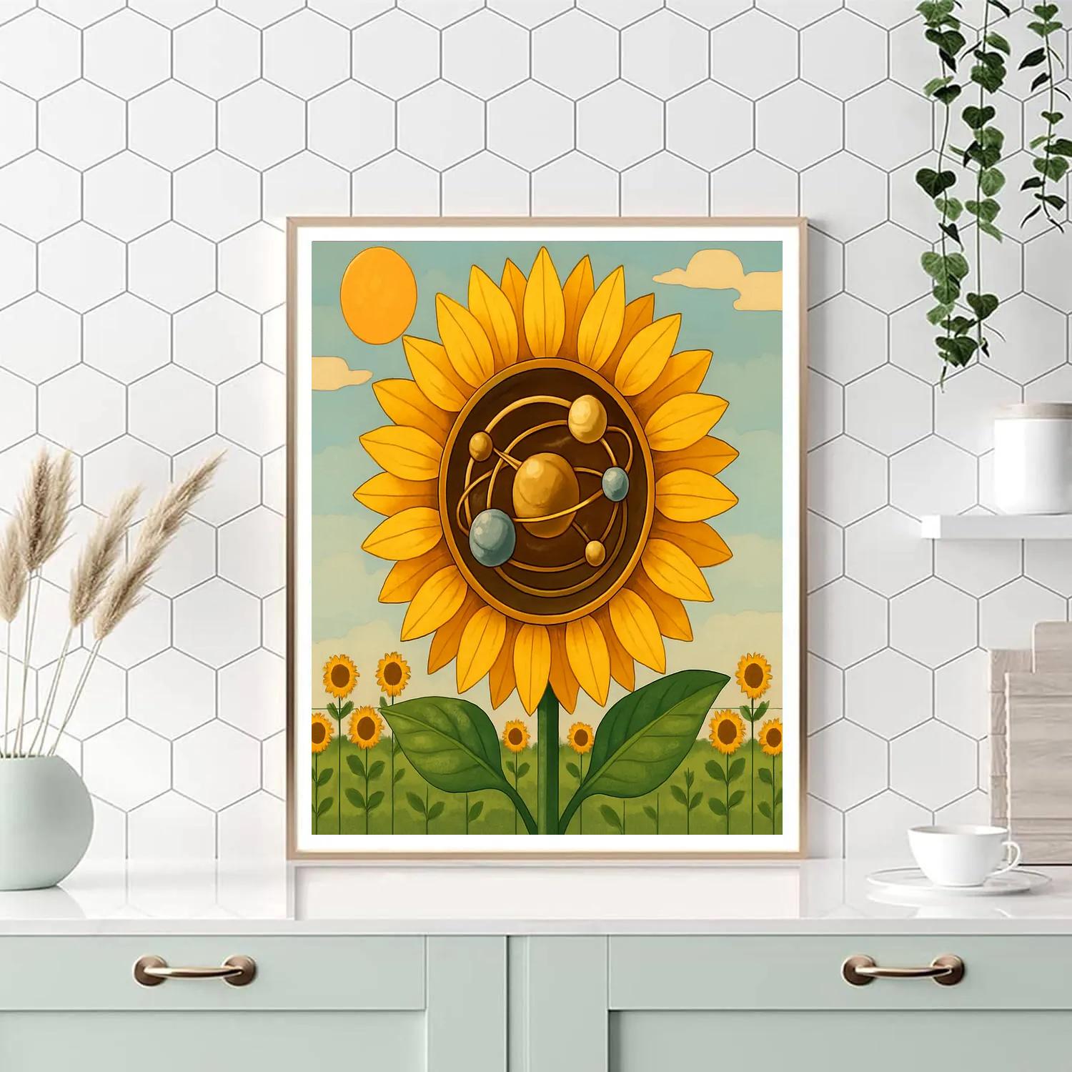 Clockwork Sunflower Orrery Garden Numbered painting kits