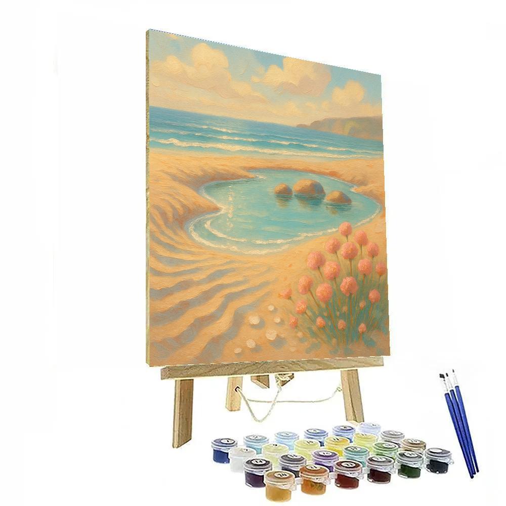 Sunlit Dunes And The Hidden Tide Pool Garden Numbered painting kits