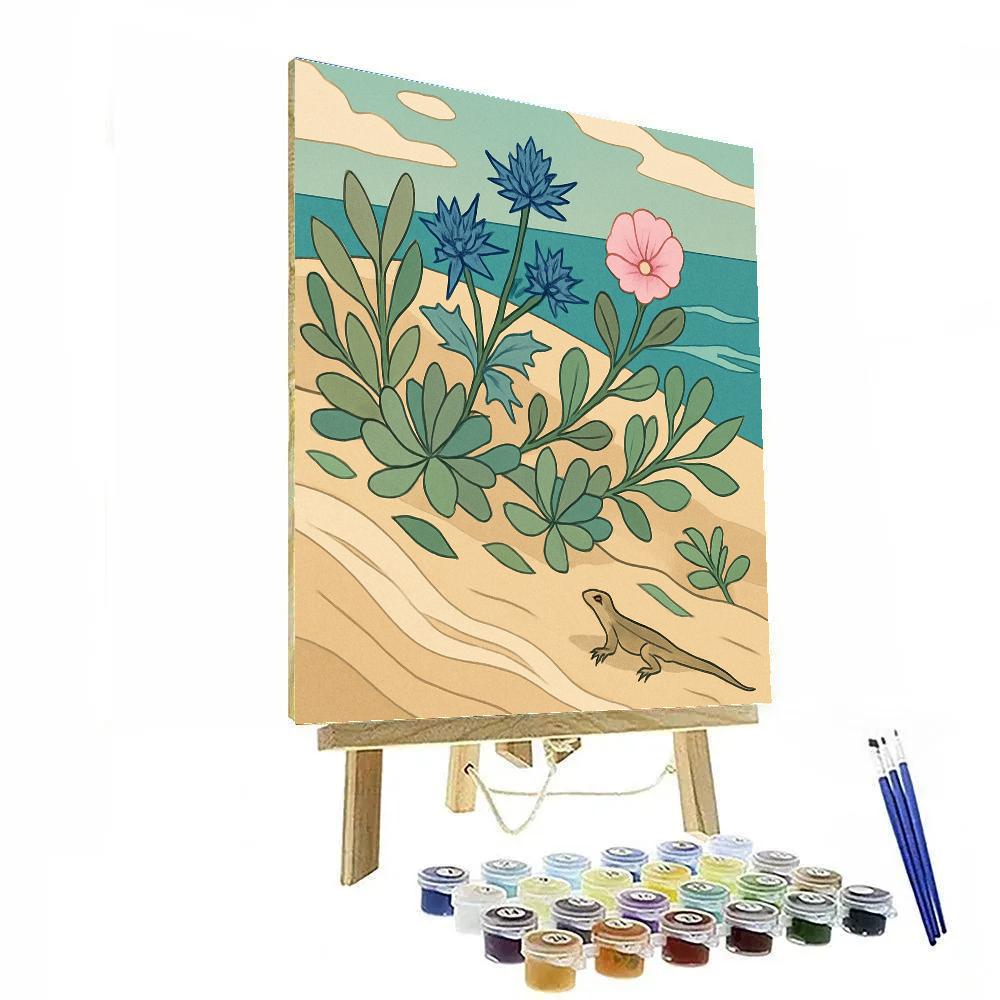 Wind Carved Dune Garden With Flowers Paint by numbers art
