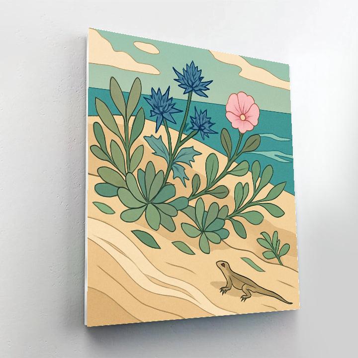 Wind Carved Dune Garden With Flowers Paint by numbers art
