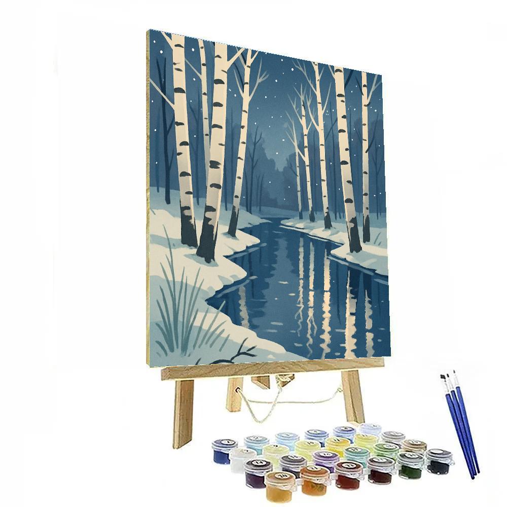 Lantern Grove With Tree Reflections paint by color