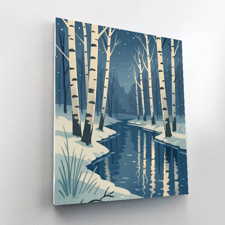 Lantern Grove With Tree Reflections paint by color