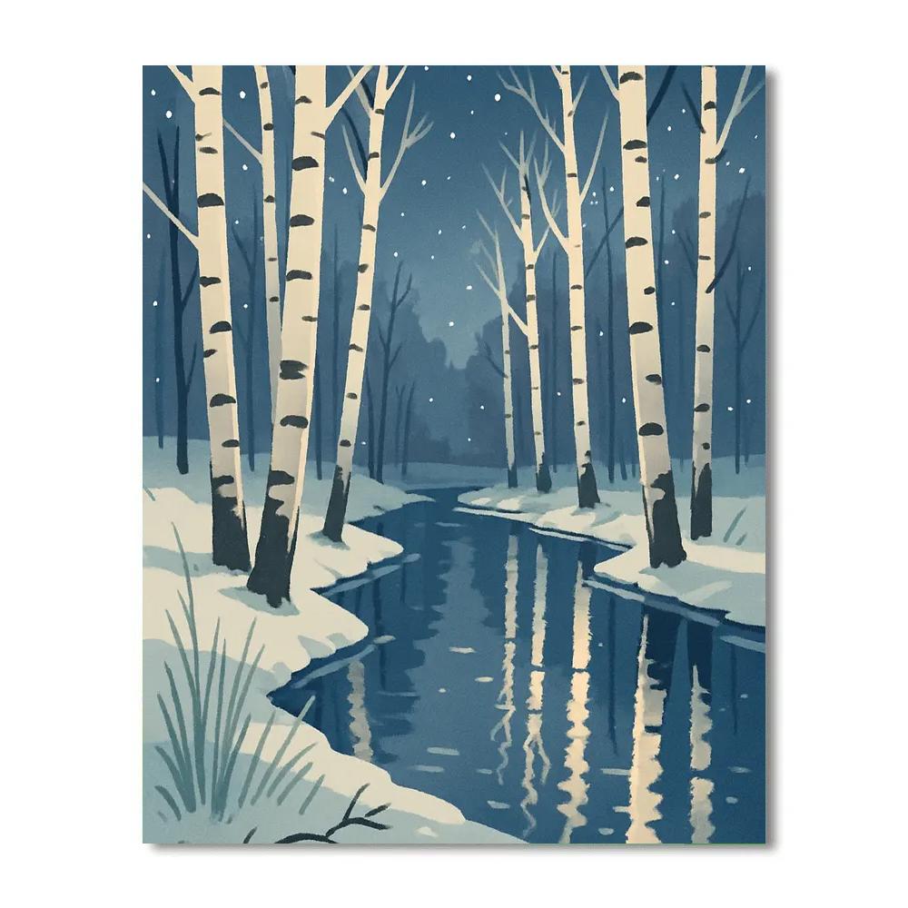 Lantern Grove With Tree Reflections paint by color