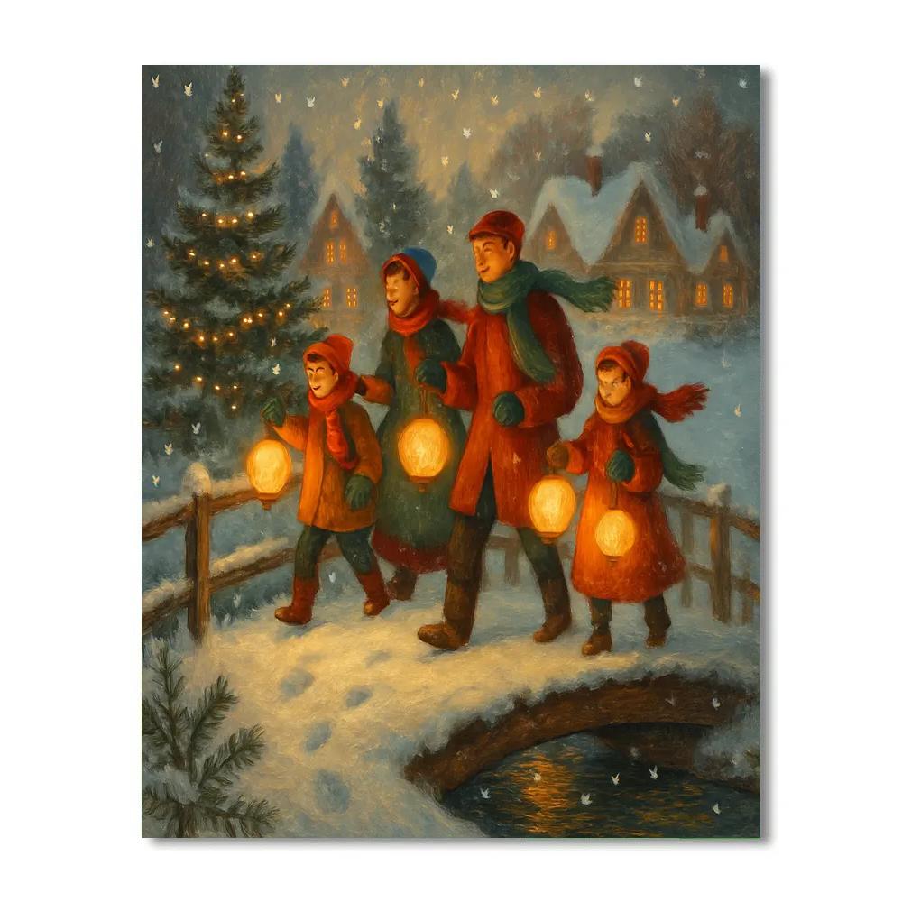Lantern Bridge Over Cinnamon Creek paint by numbers