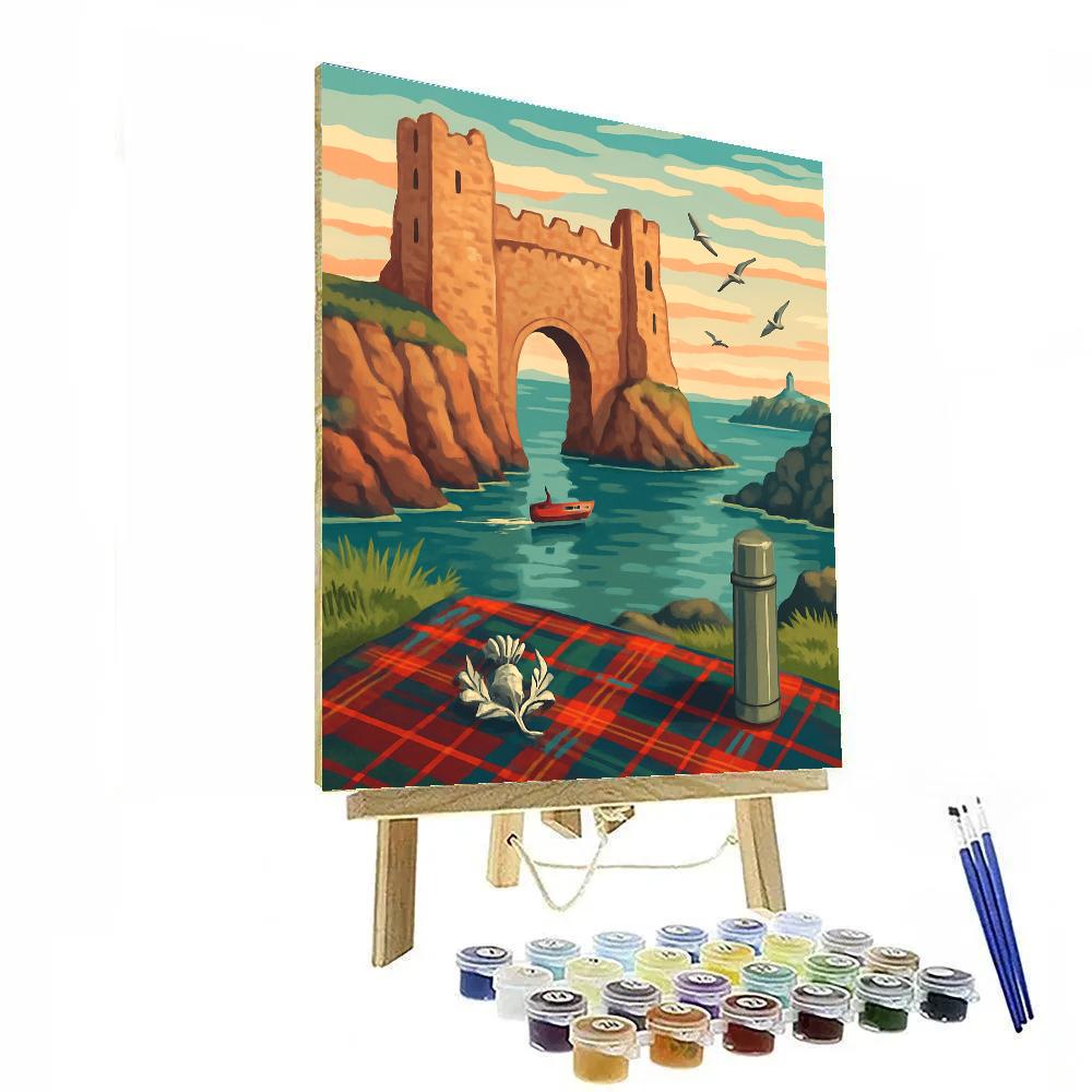 Sea Gate Castle In Scotland Paint by numbers art