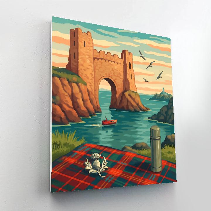 Sea Gate Castle In Scotland Paint by numbers art