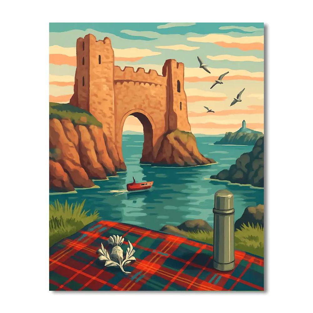 Sea Gate Castle In Scotland Paint by numbers art