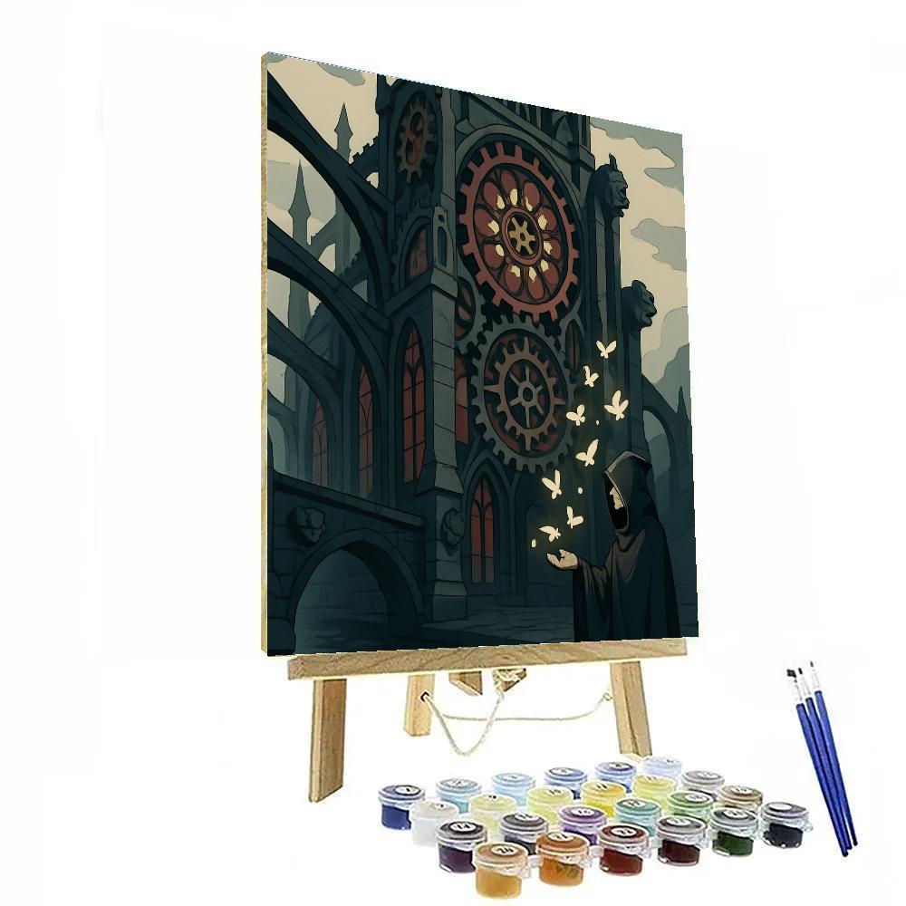 Cathedral Clockwork Gothic Reliquary Paint by numbers art