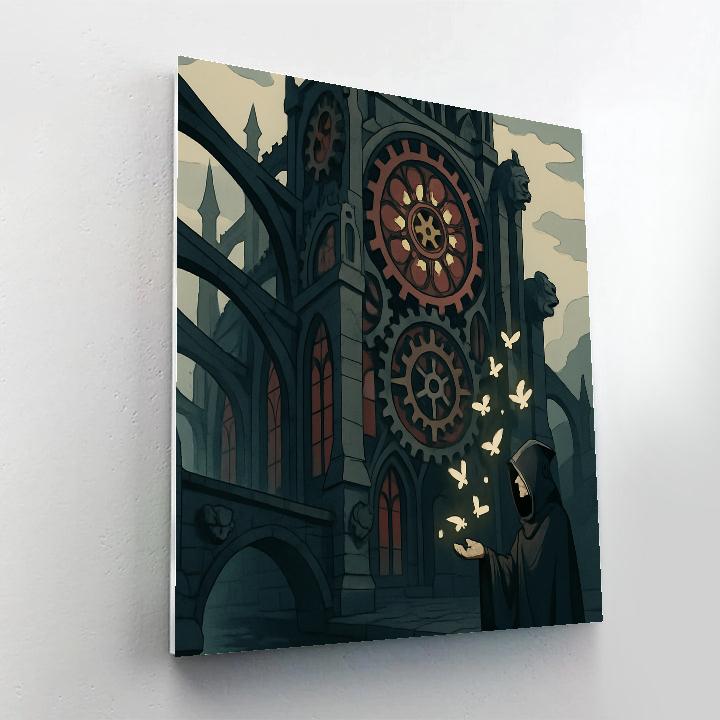 Cathedral Clockwork Gothic Reliquary Paint by numbers art