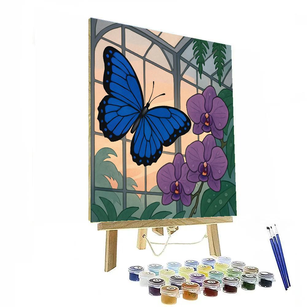 Glasshouse Butterfly Conservatory Dawn DIY paint by numbers