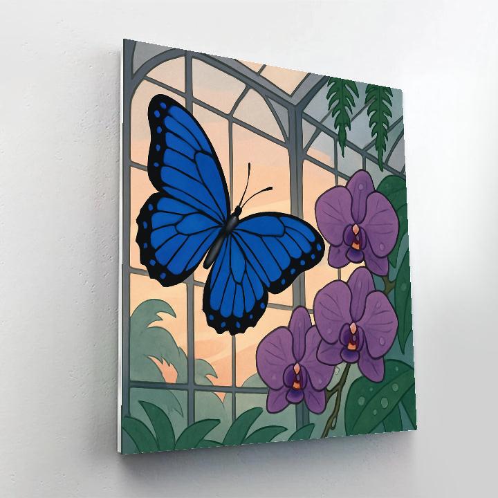 Glasshouse Butterfly Conservatory Dawn DIY paint by numbers