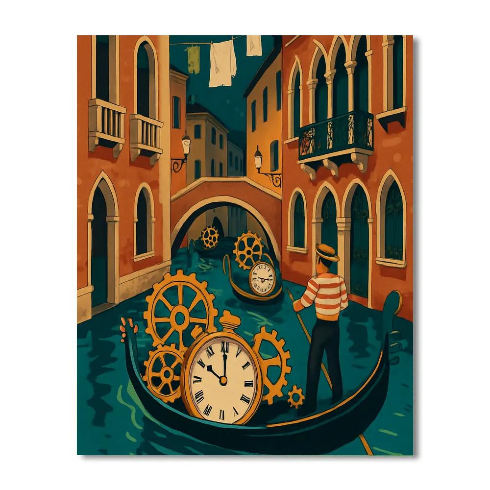 Clockwork Regatta In Venice Twilight paint by number