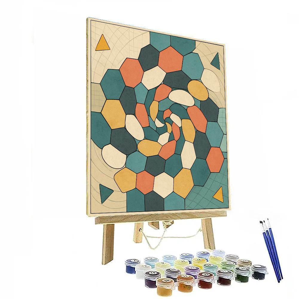 Tessellated Silence Abstract Number painting