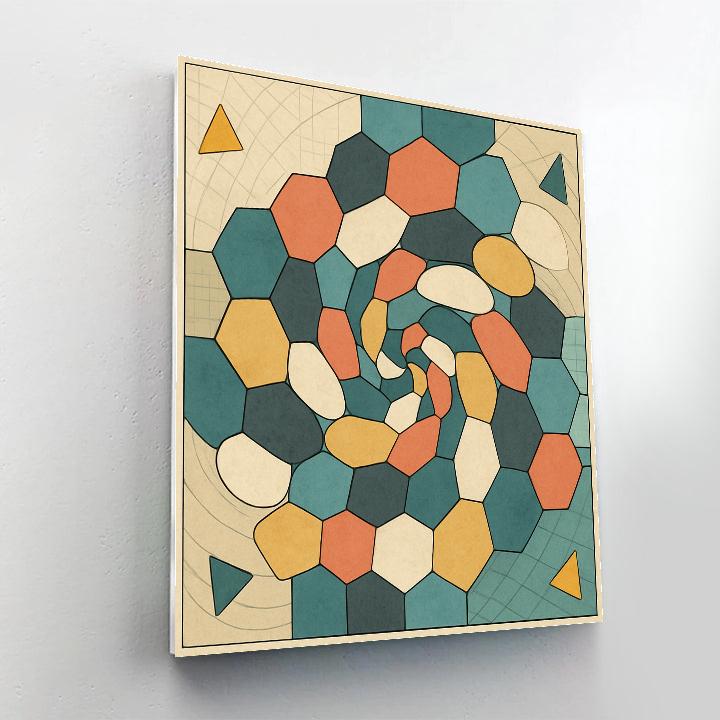 Tessellated Silence Abstract Number painting