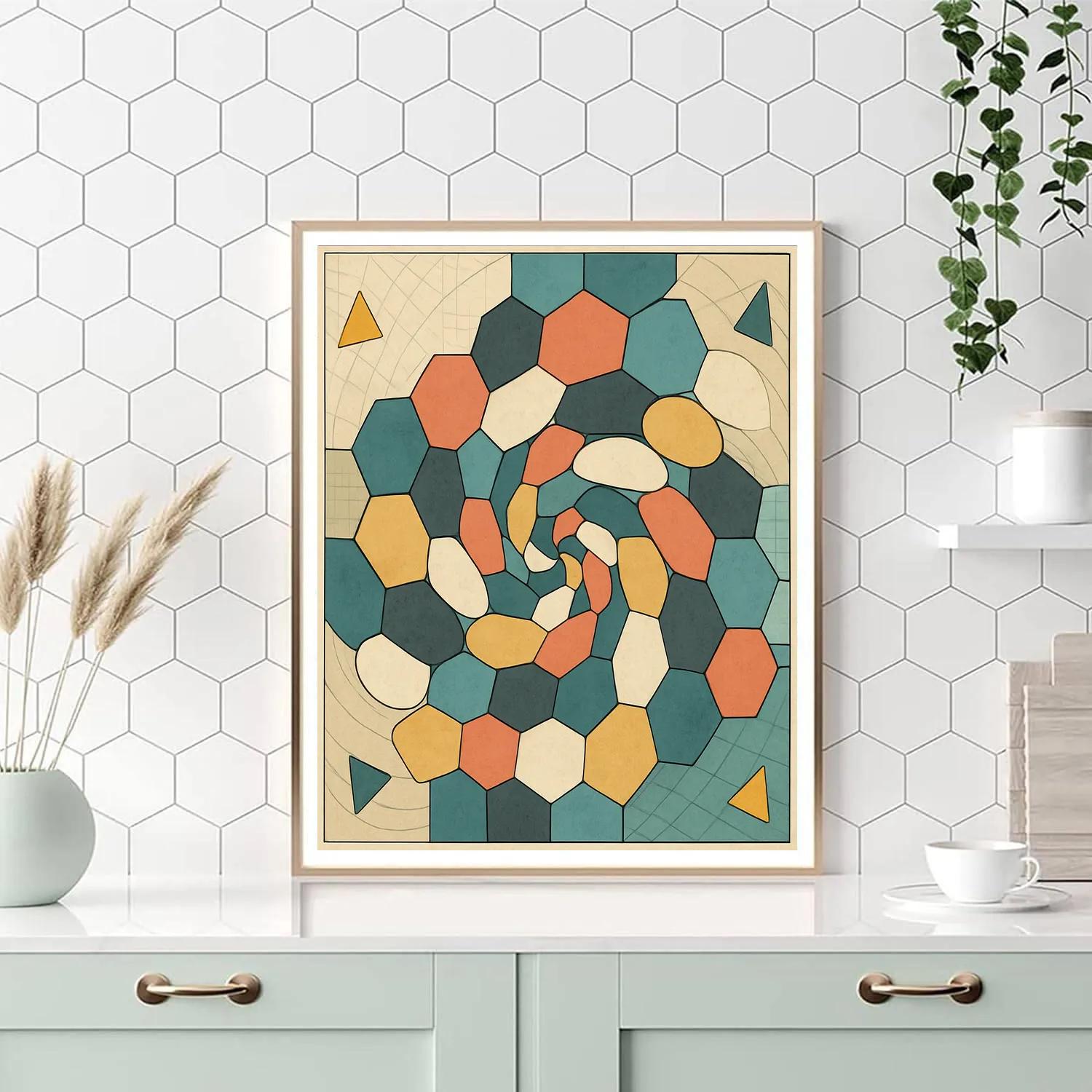 Tessellated Silence Abstract Number painting