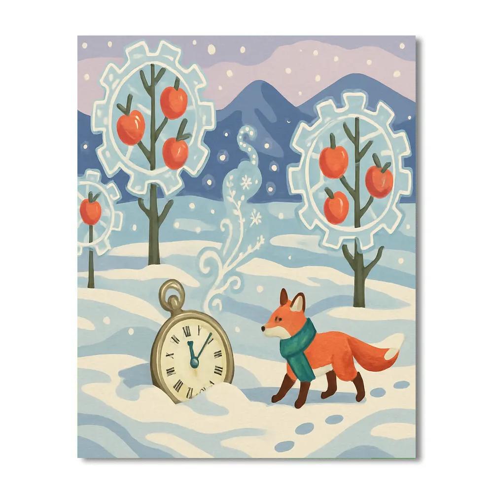 Clockwork Ice Orchard In Winter Number painting