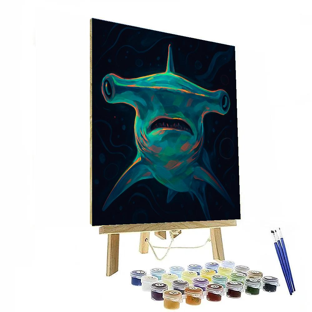 Tidal Neon Hammerhead Focus Painting by numbers kit