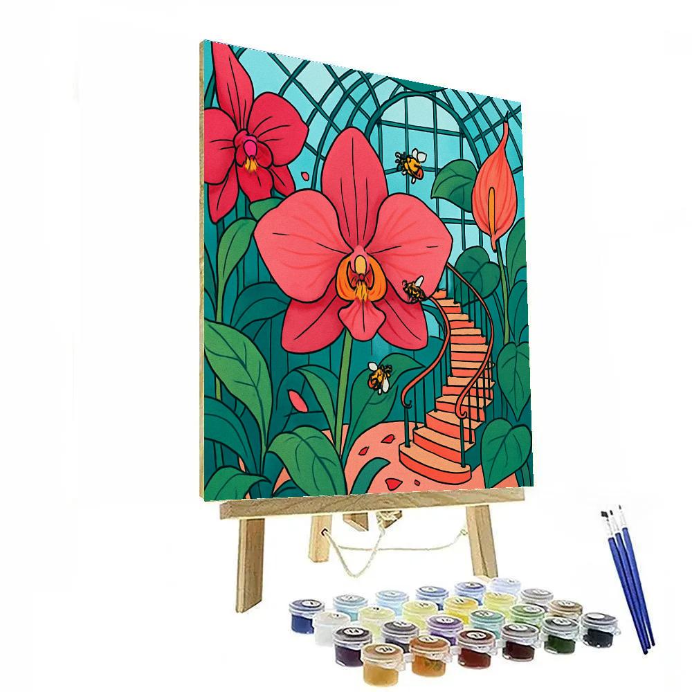 Kinetic Floral Atrium Mosaic paint by color