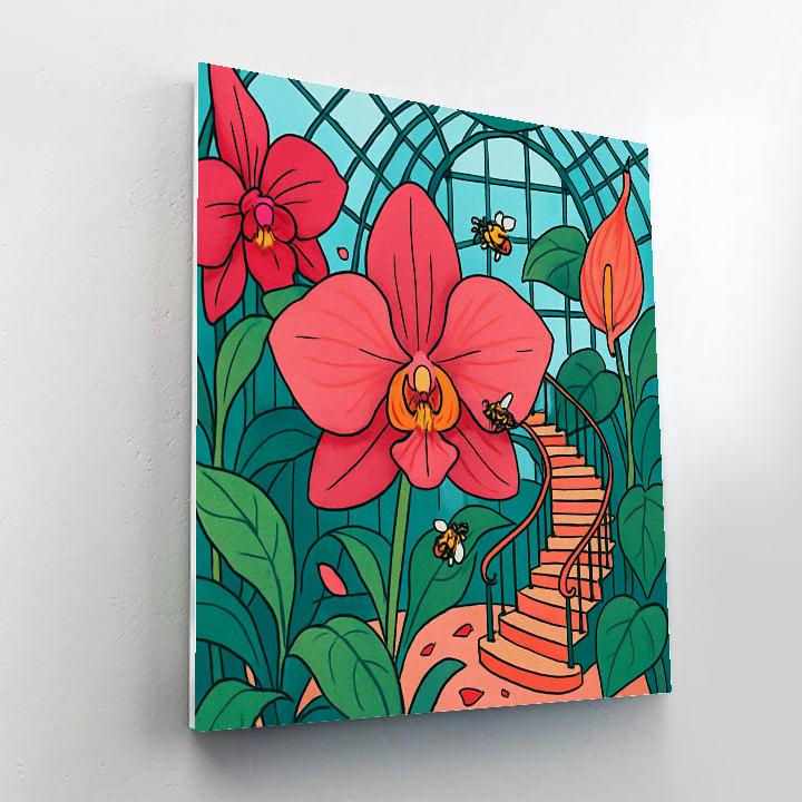 Kinetic Floral Atrium Mosaic paint by color