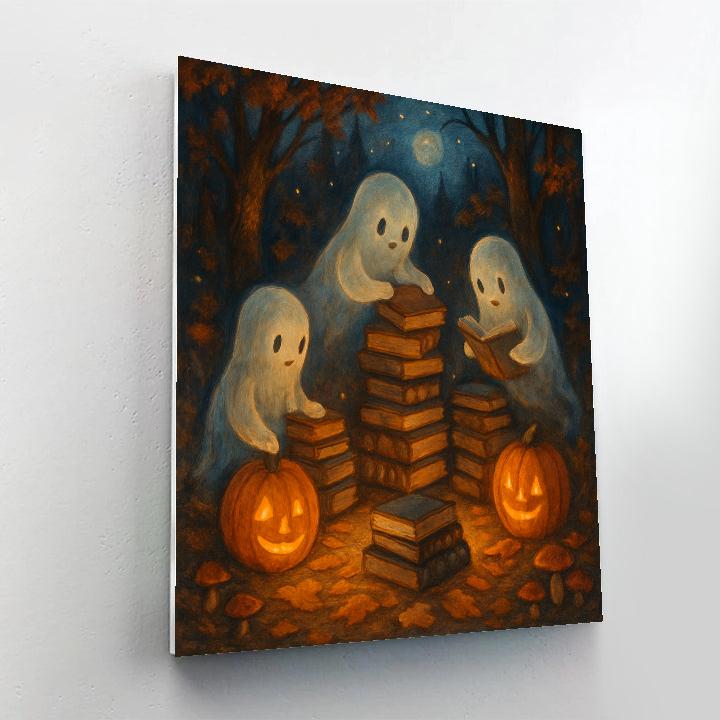Midnight Library Of Friendly Ghosts Paint by numbers art