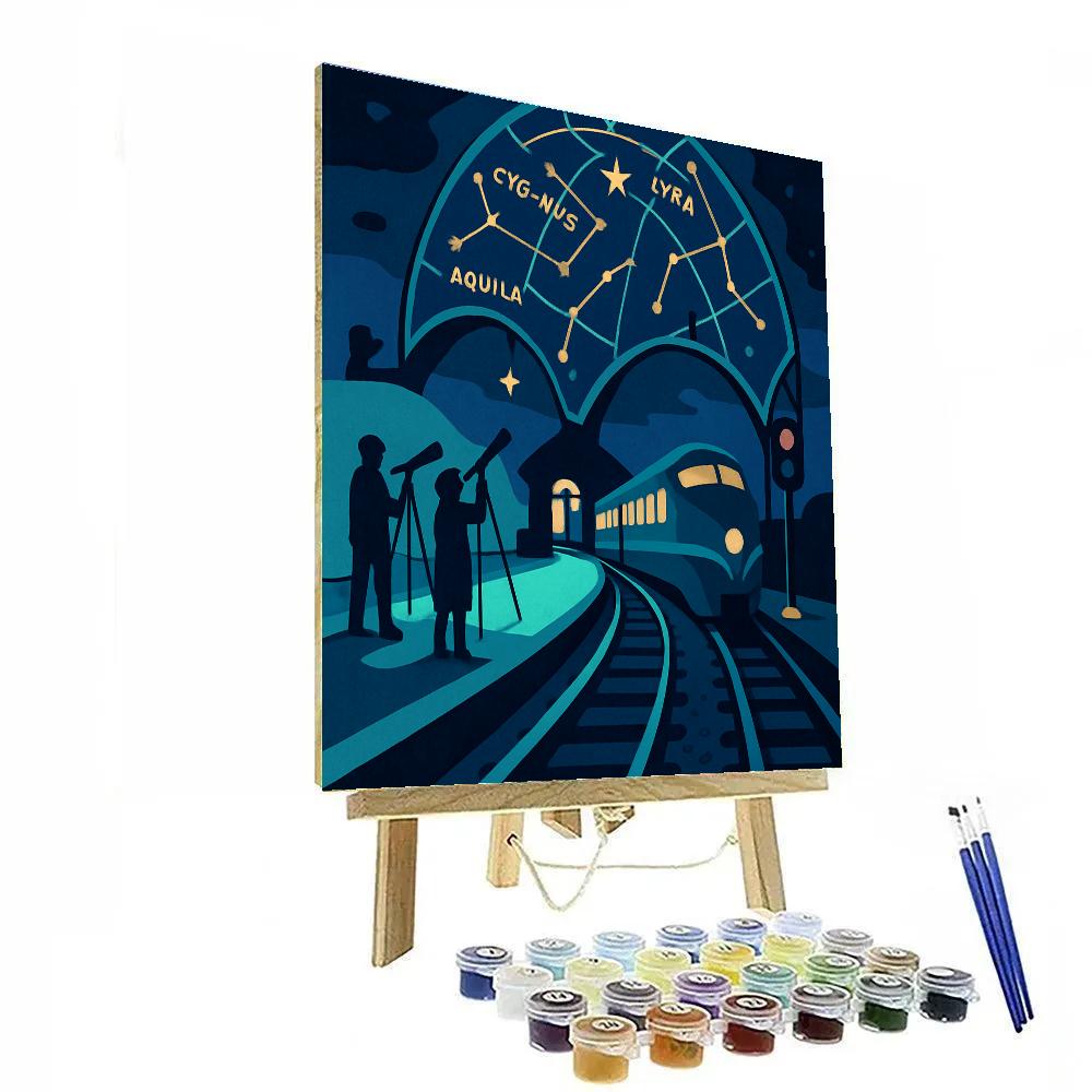 Midnight Observatory Train Platform paint by numbers