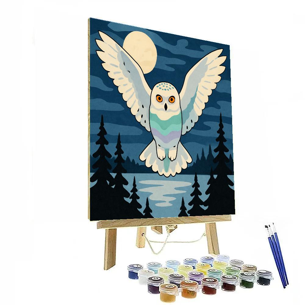 Aurora Map Owl In Moonlit Pines Paint by numbers kits