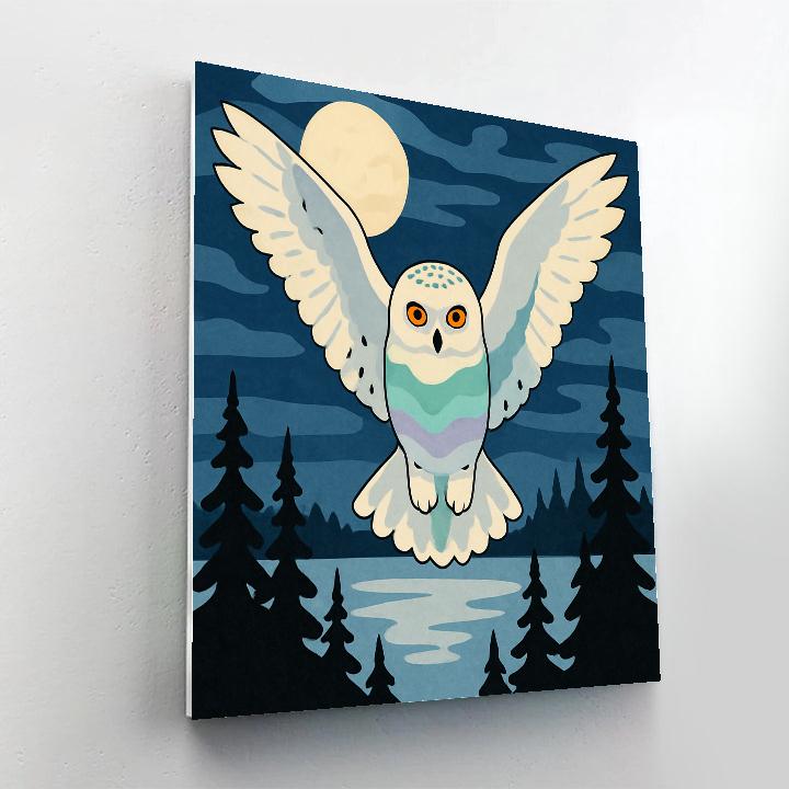 Aurora Map Owl In Moonlit Pines Paint by numbers kits