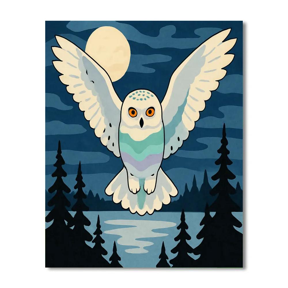 Aurora Map Owl In Moonlit Pines Paint by numbers kits