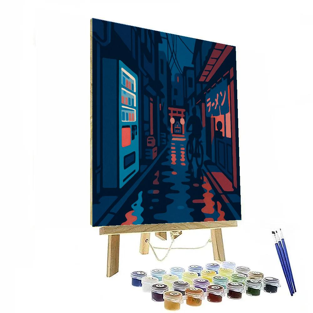 Neon Rain Japan Passageway Numbered painting kits