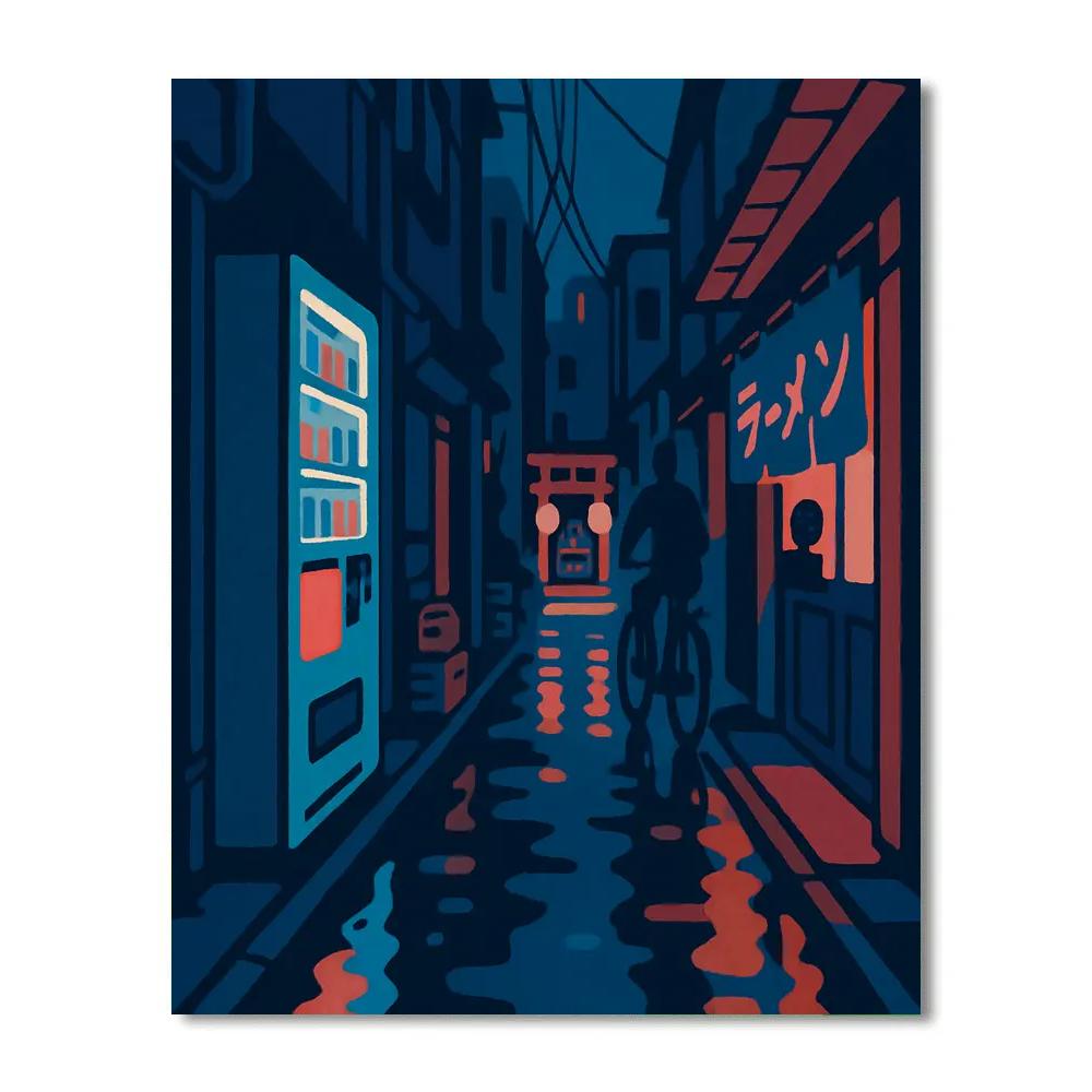 Neon Rain Japan Passageway Numbered painting kits