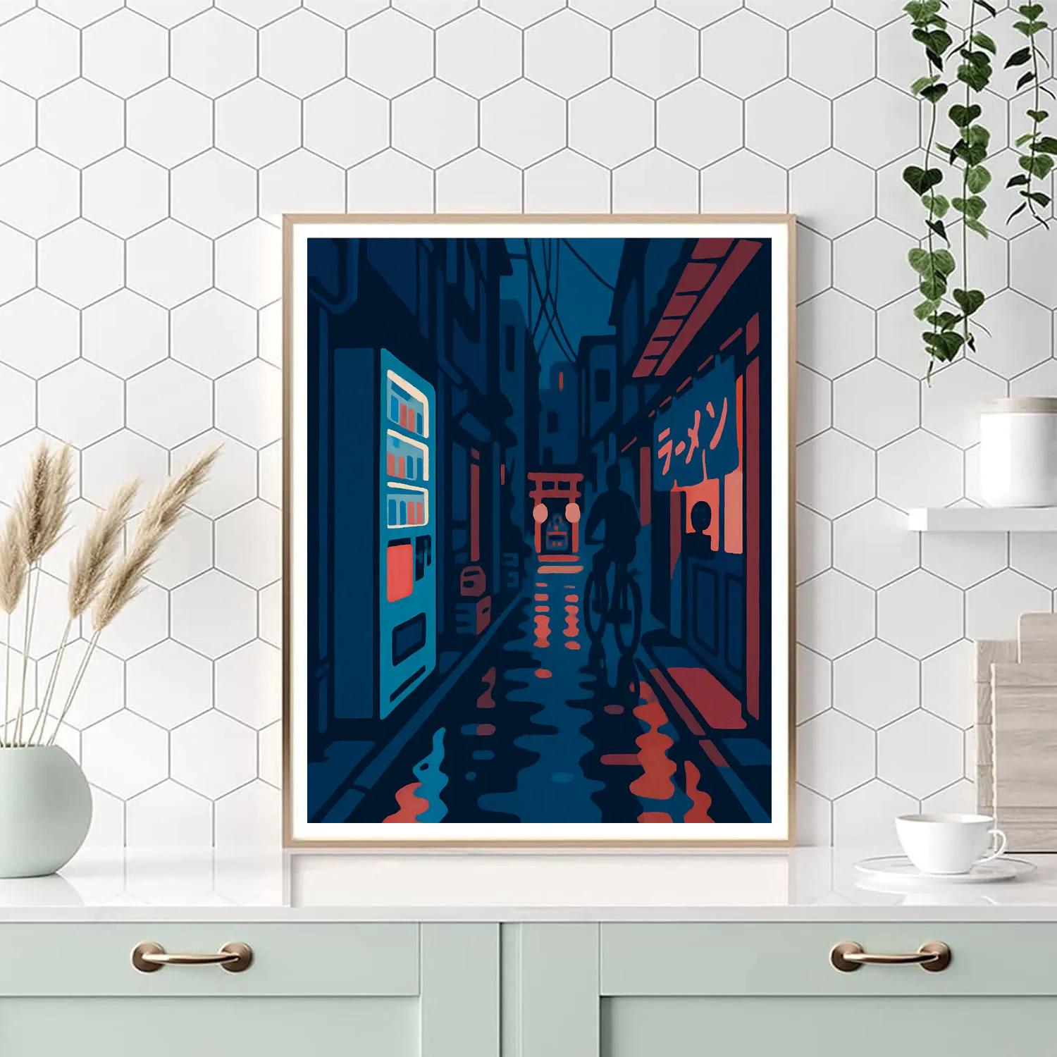 Neon Rain Japan Passageway Numbered painting kits